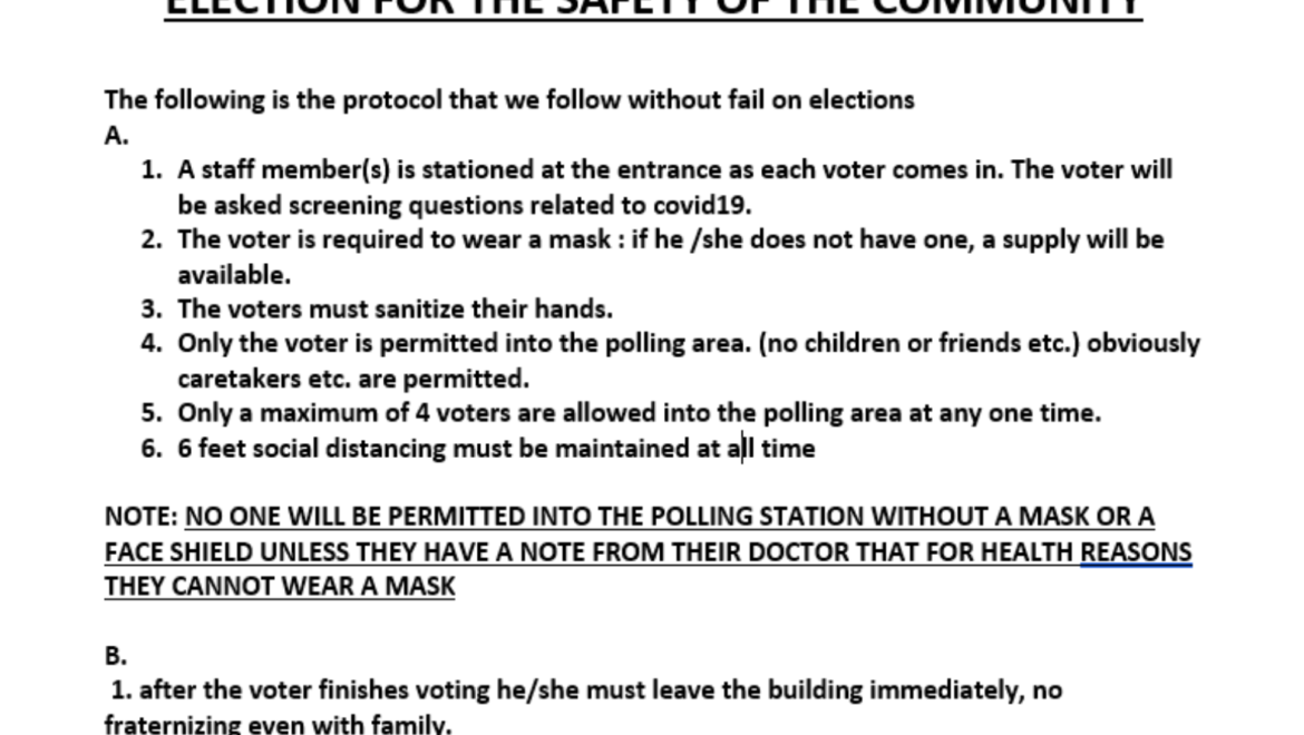 What to expect during the General Election for the safety of the community